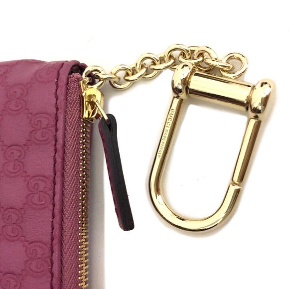 GUCCI Micro Shima GG Logo Pink Leather Coin Purse Wallet /R4607 - Picture 5 of 8